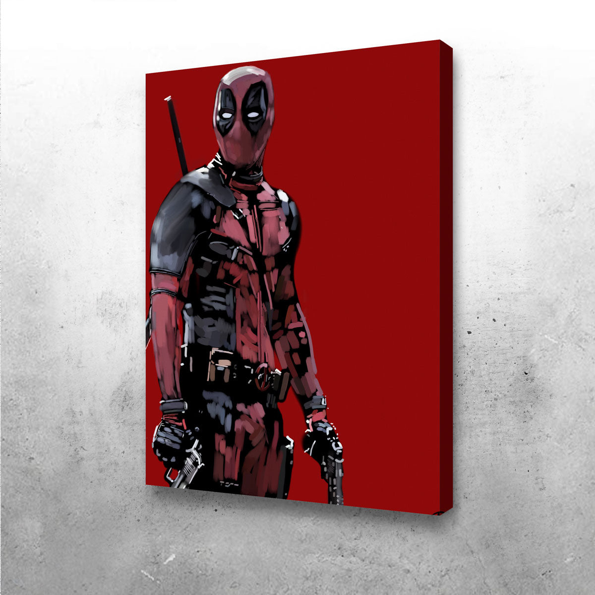 Deadpool on Red Wall Art