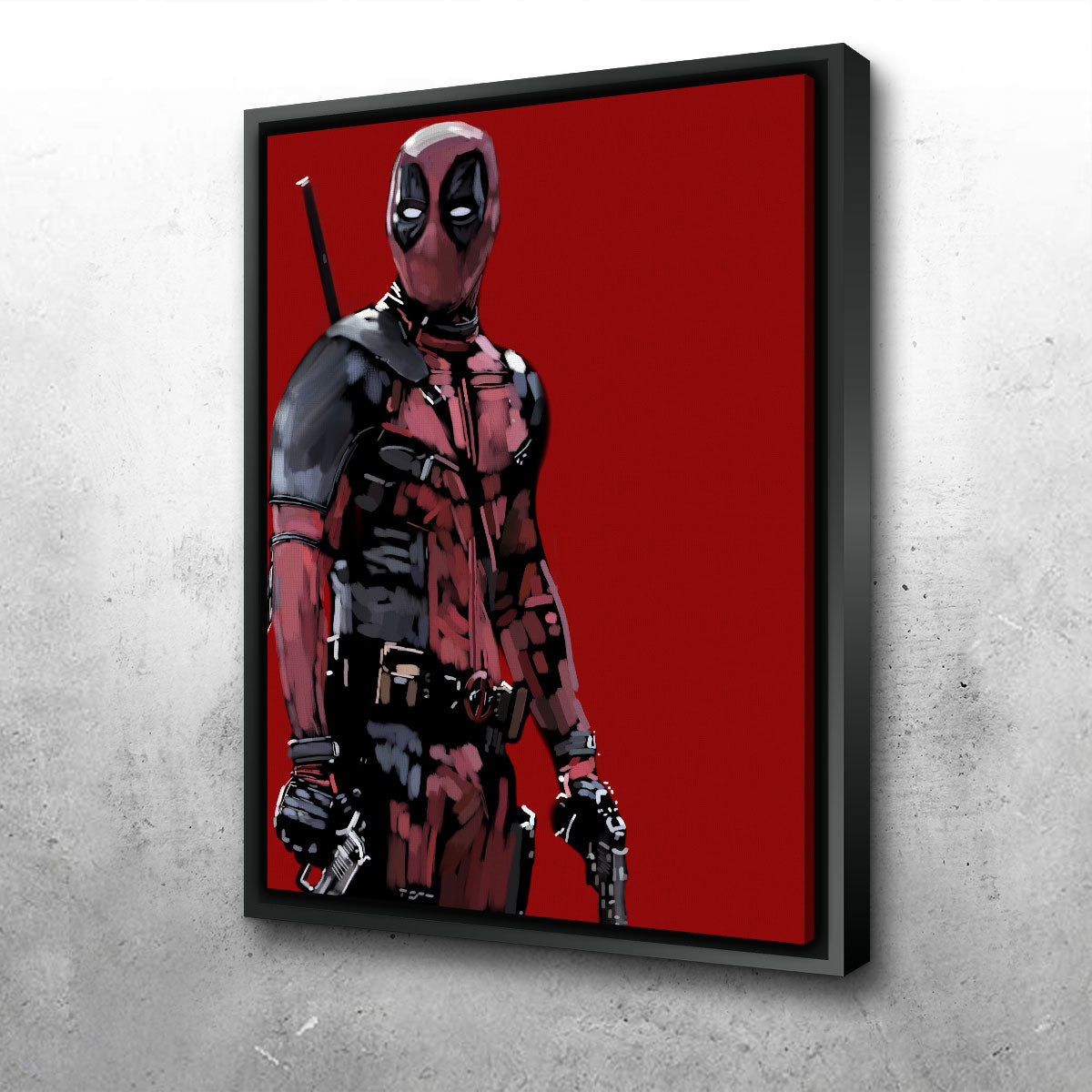 Deadpool on Red Wall Art