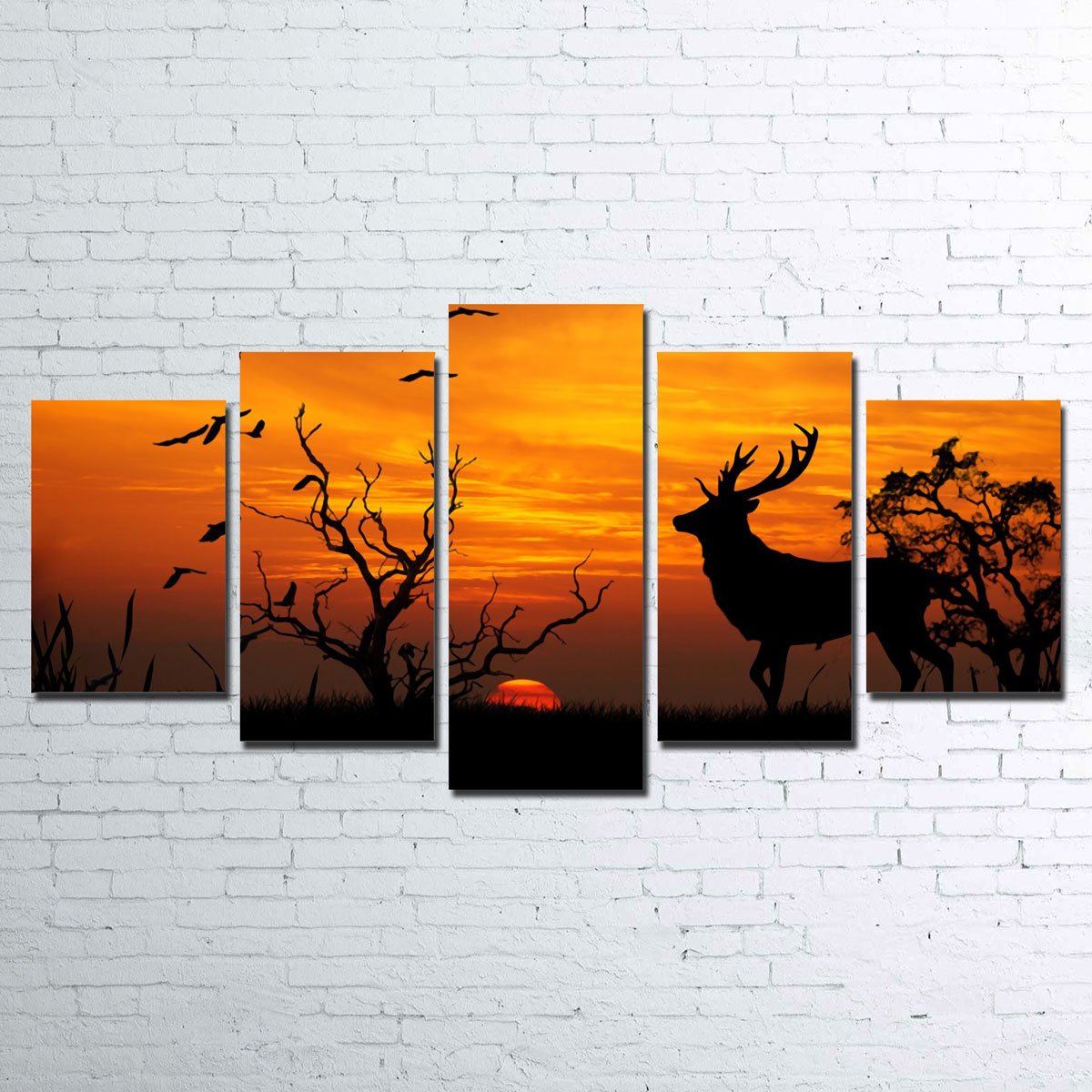 Deer In The Sunset Canvas Set