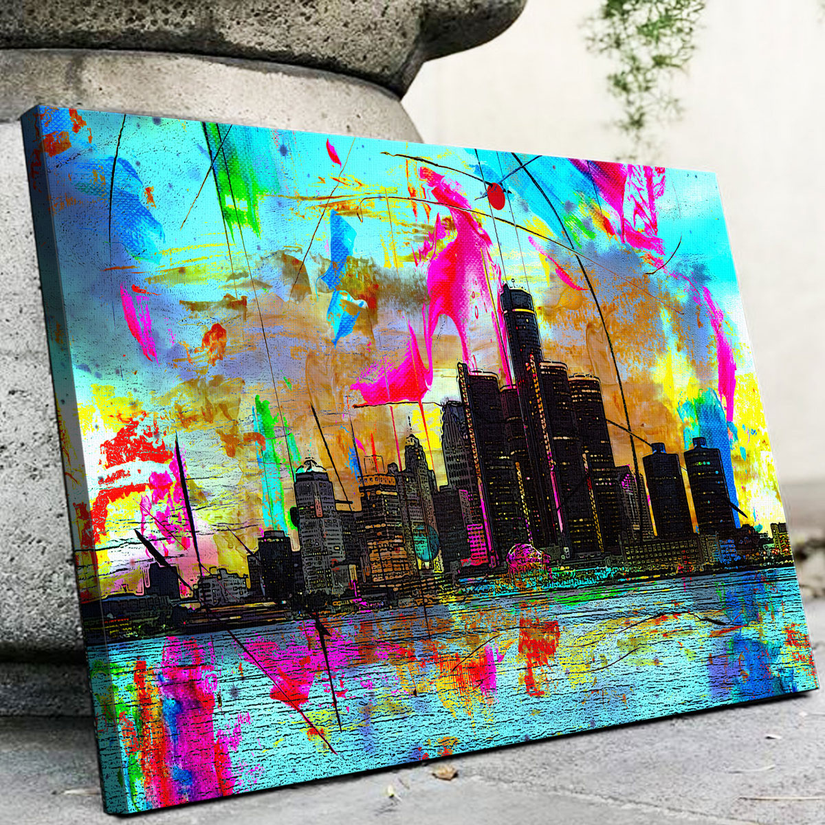 Abstract Detroit Wall Art