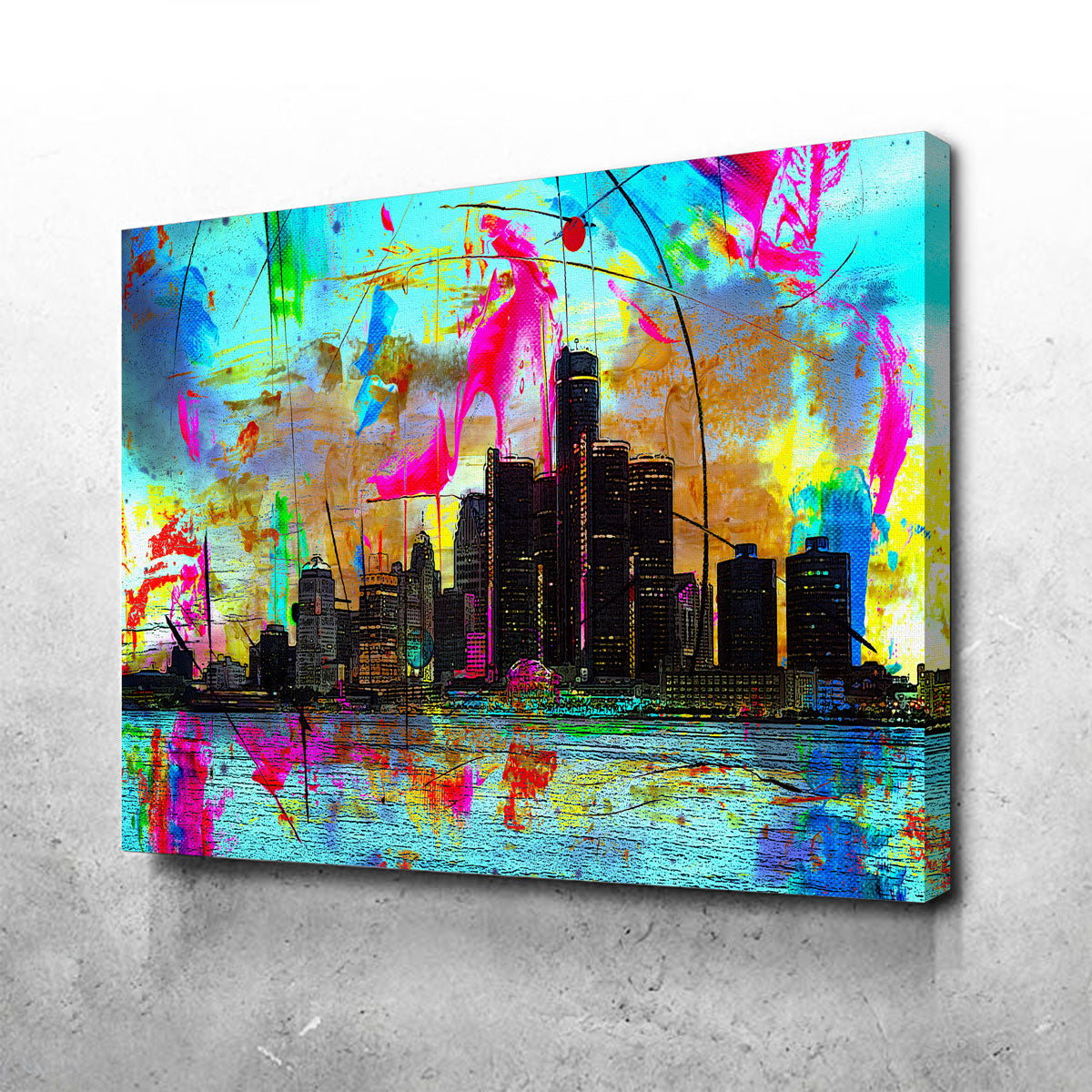 Abstract Detroit Canvas Set