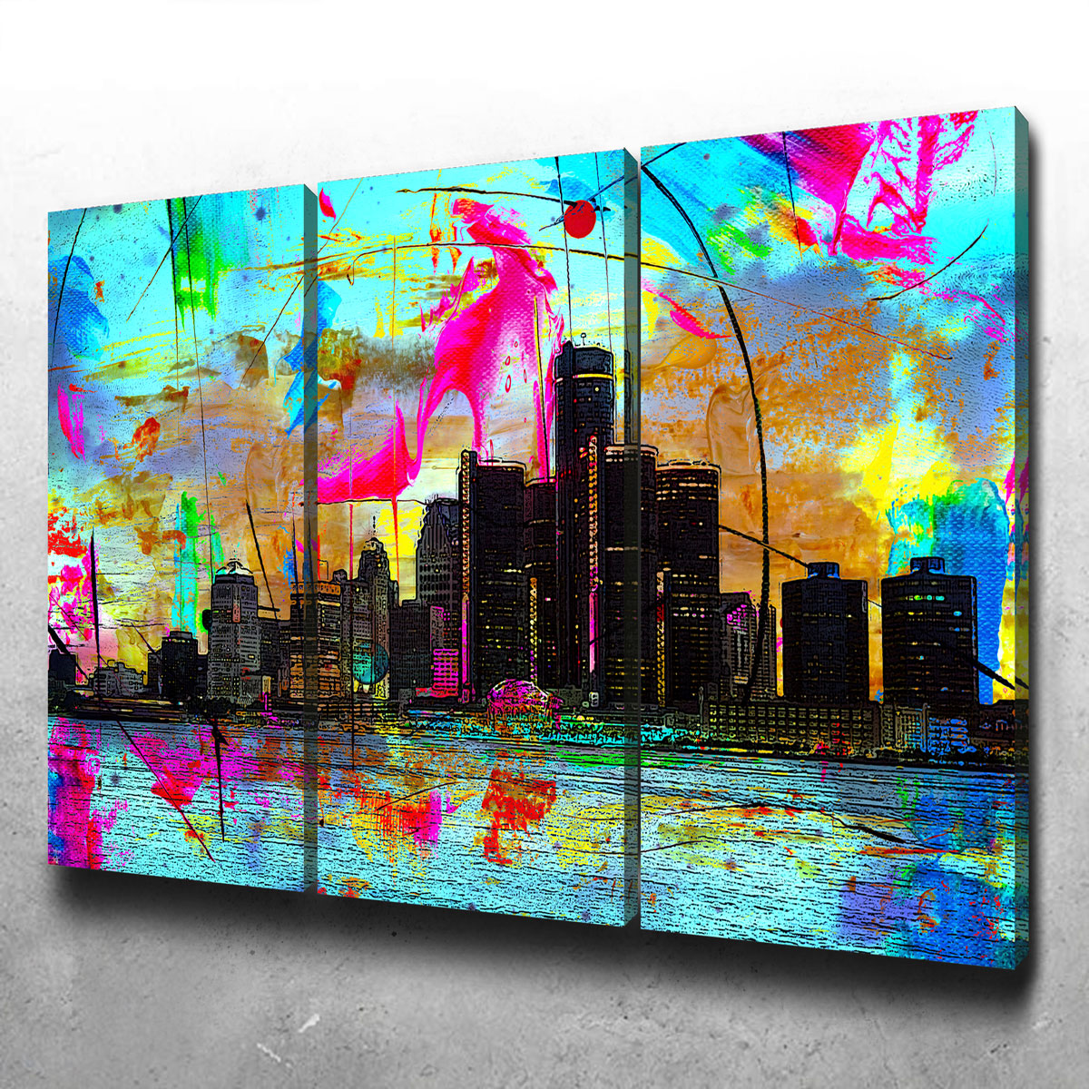 Abstract Detroit Wall Art