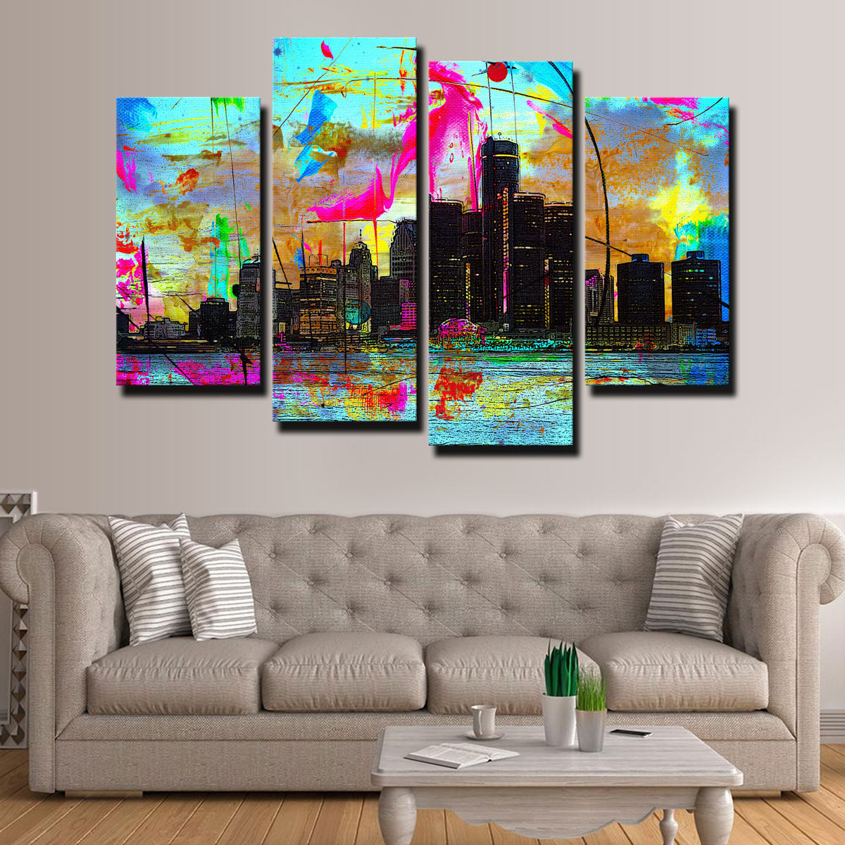 Abstract Detroit Wall Art