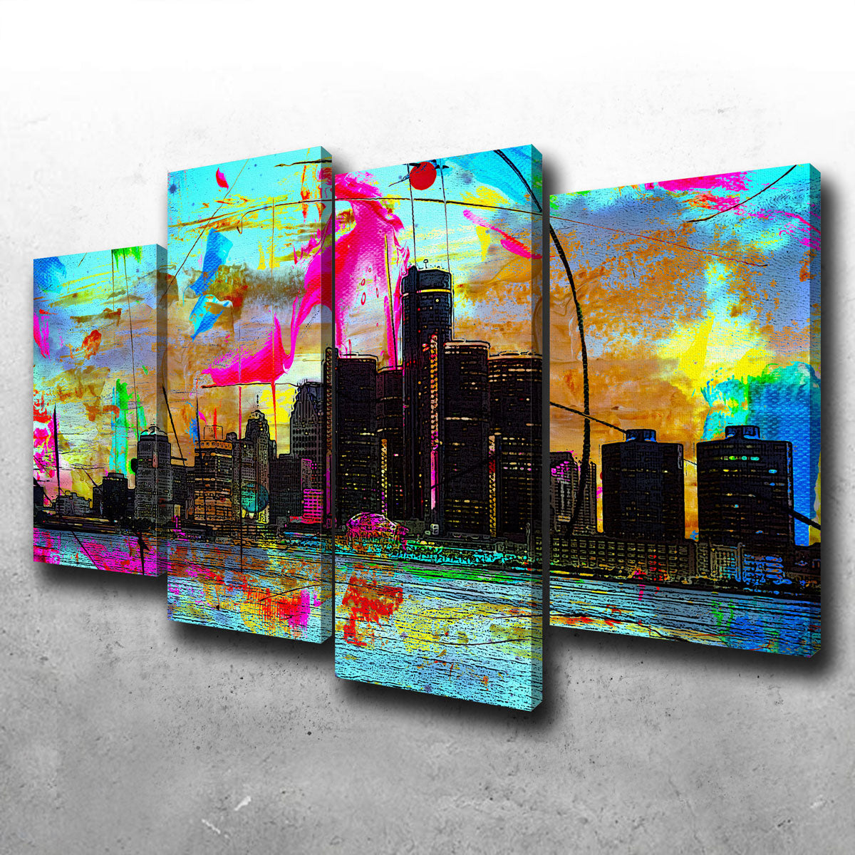 Abstract Detroit Wall Art