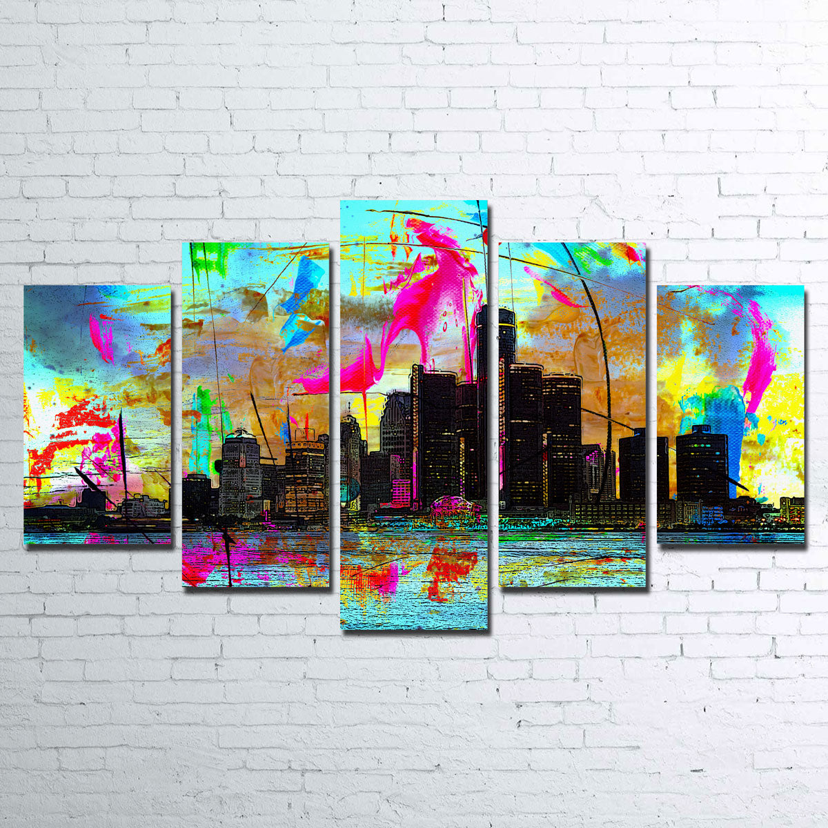 Abstract Detroit Wall Art
