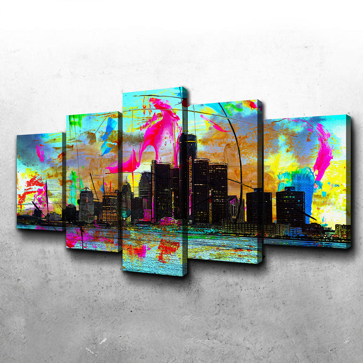 Abstract Detroit Wall Art