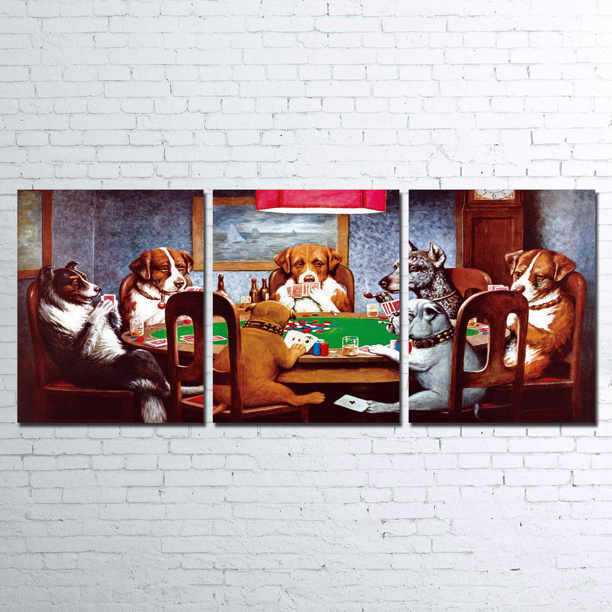Dogs Playing Poker Canvas Set