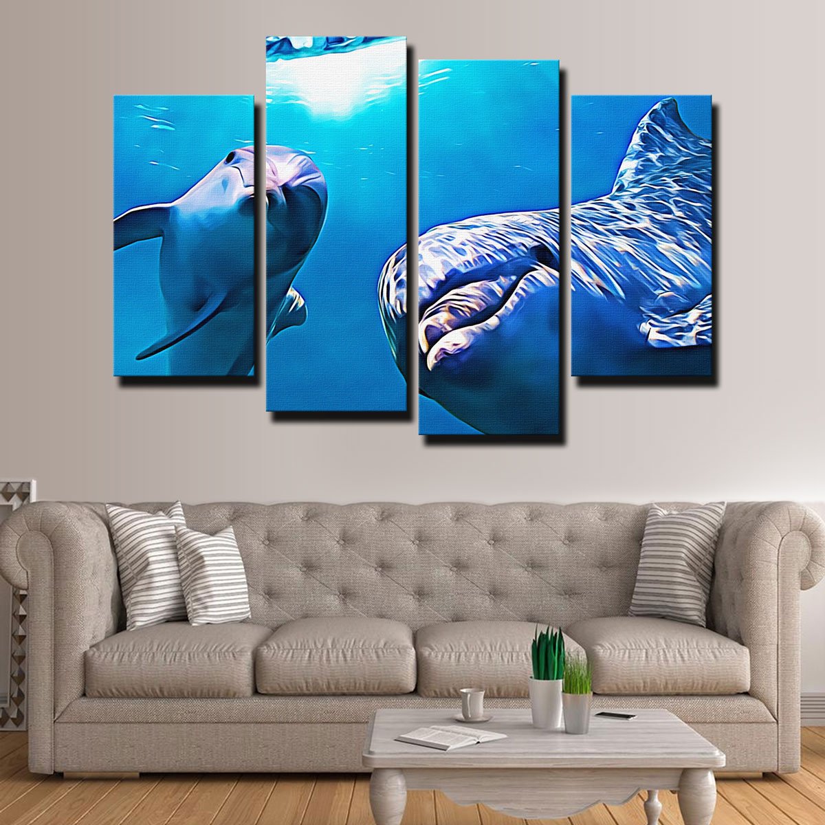 Dolphin & Calf Canvas Set