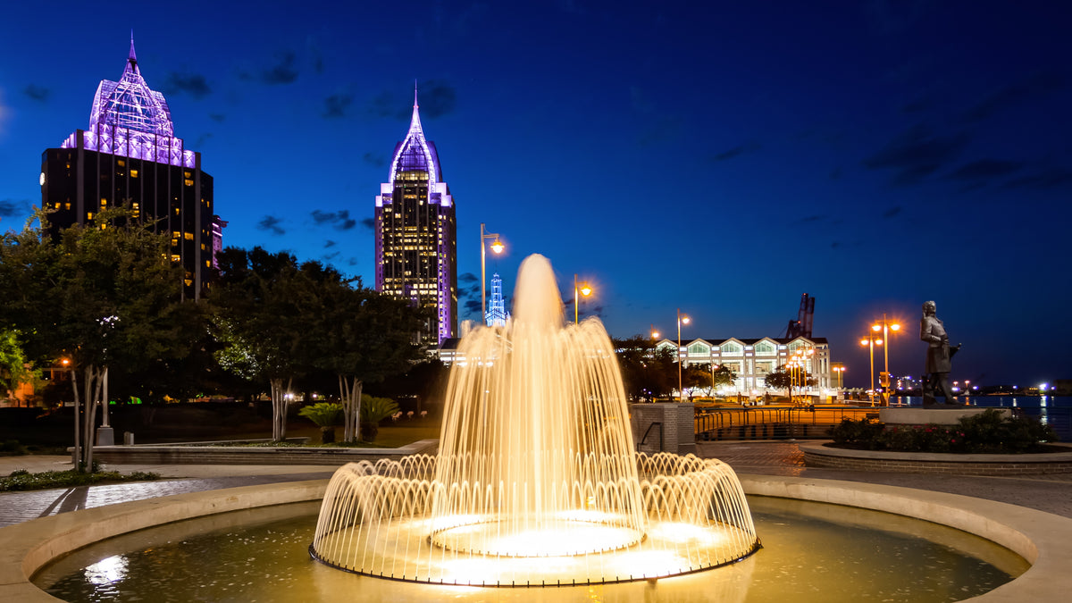 Downtown Mobile - Fountain Wall Art