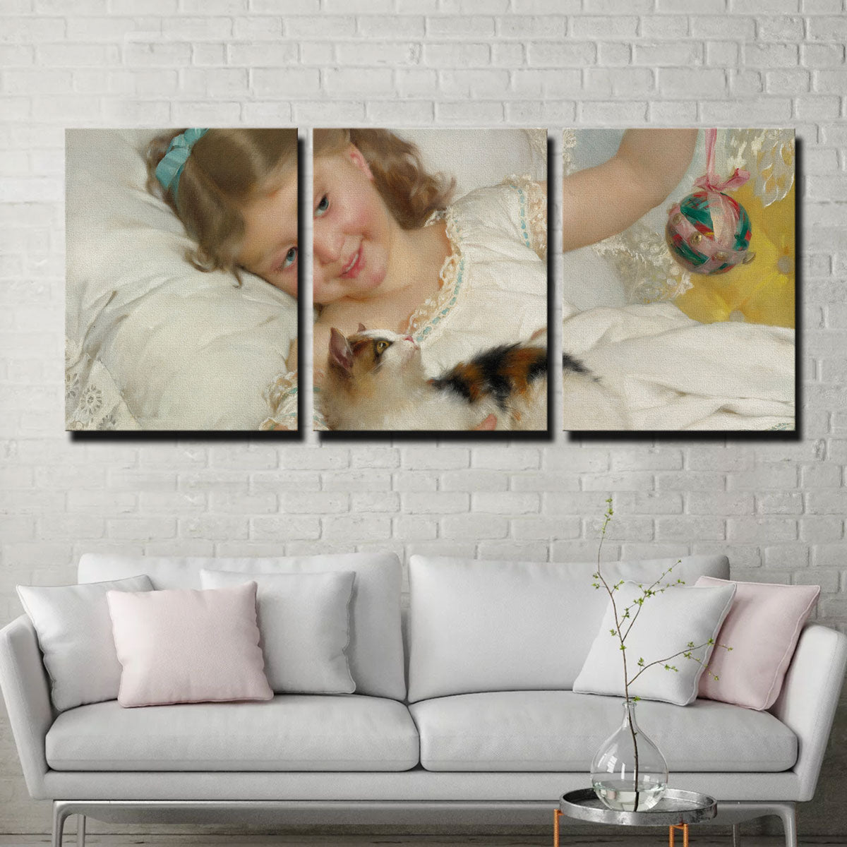 Petite Fille et Chat Canvas Set