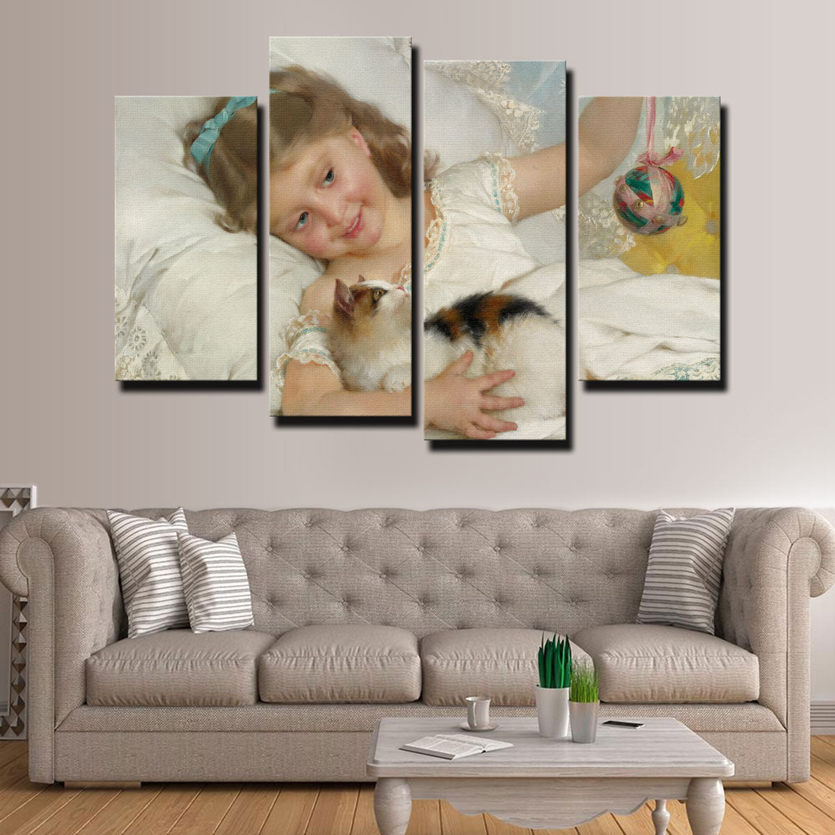 Petite Fille et Chat Wall Art
