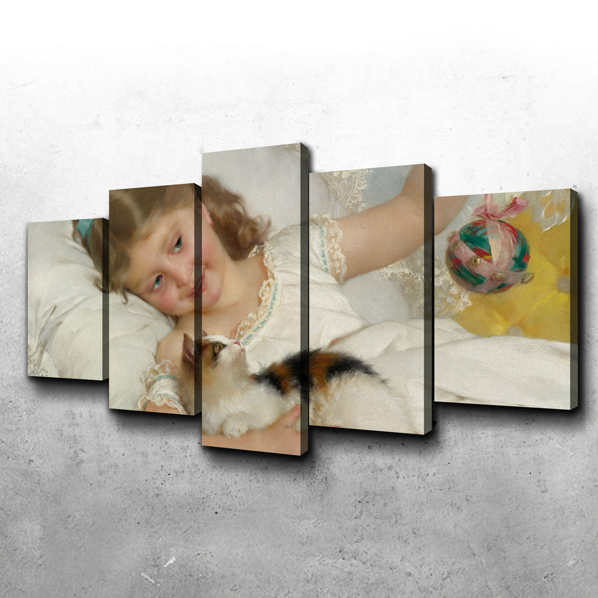 Petite Fille et Chat Wall Art