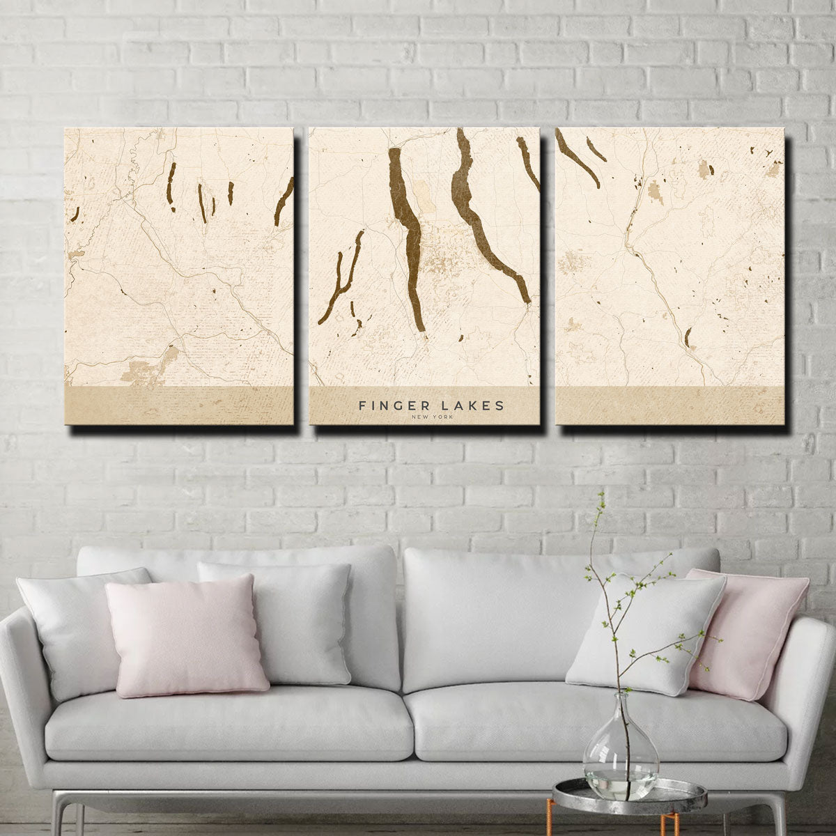 Finger Lakes Map Wall Art