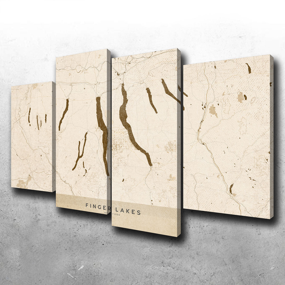 Finger Lakes Map Wall Art