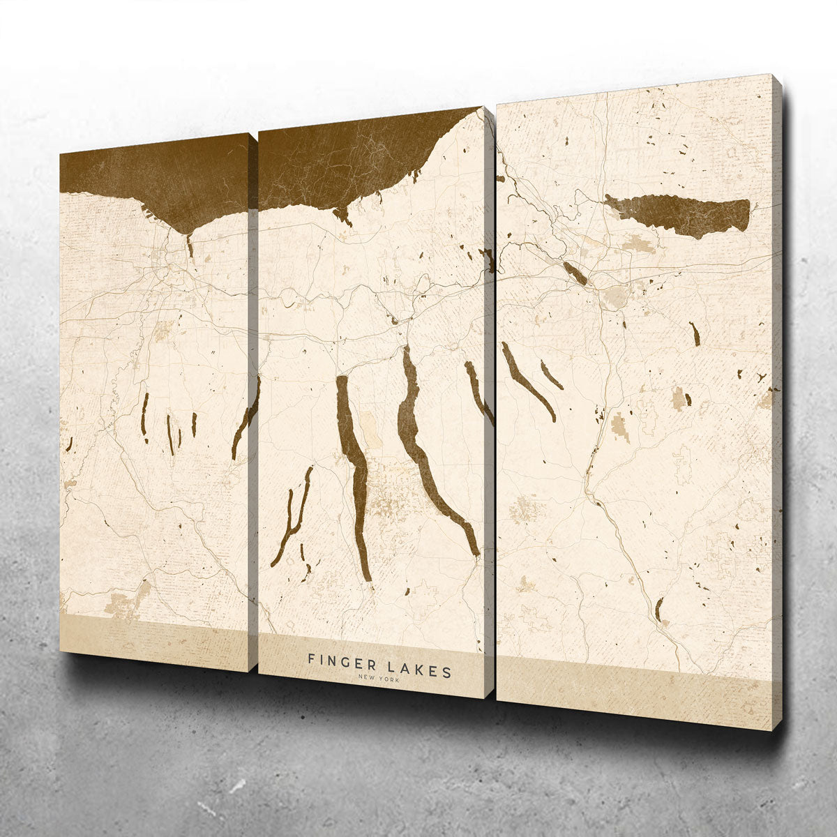 Finger Lakes Map Wall Art