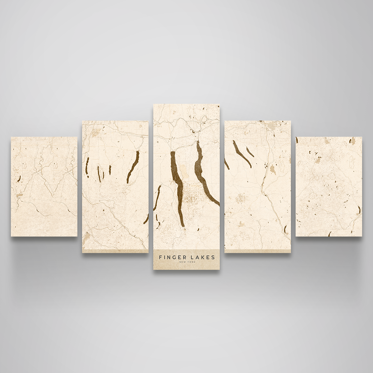 Finger Lakes Map Wall Art