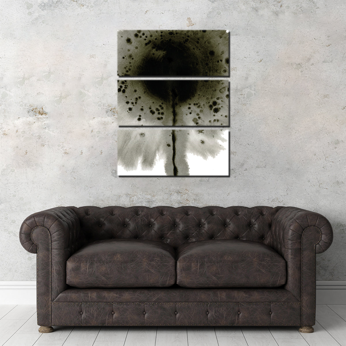 Flower Grey Spatter Wall Art