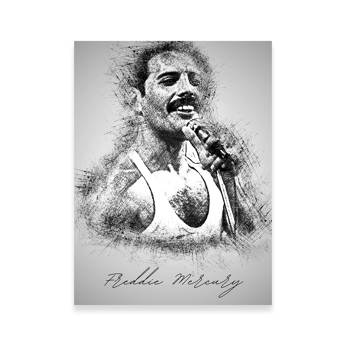 Freddie Mercury with mic