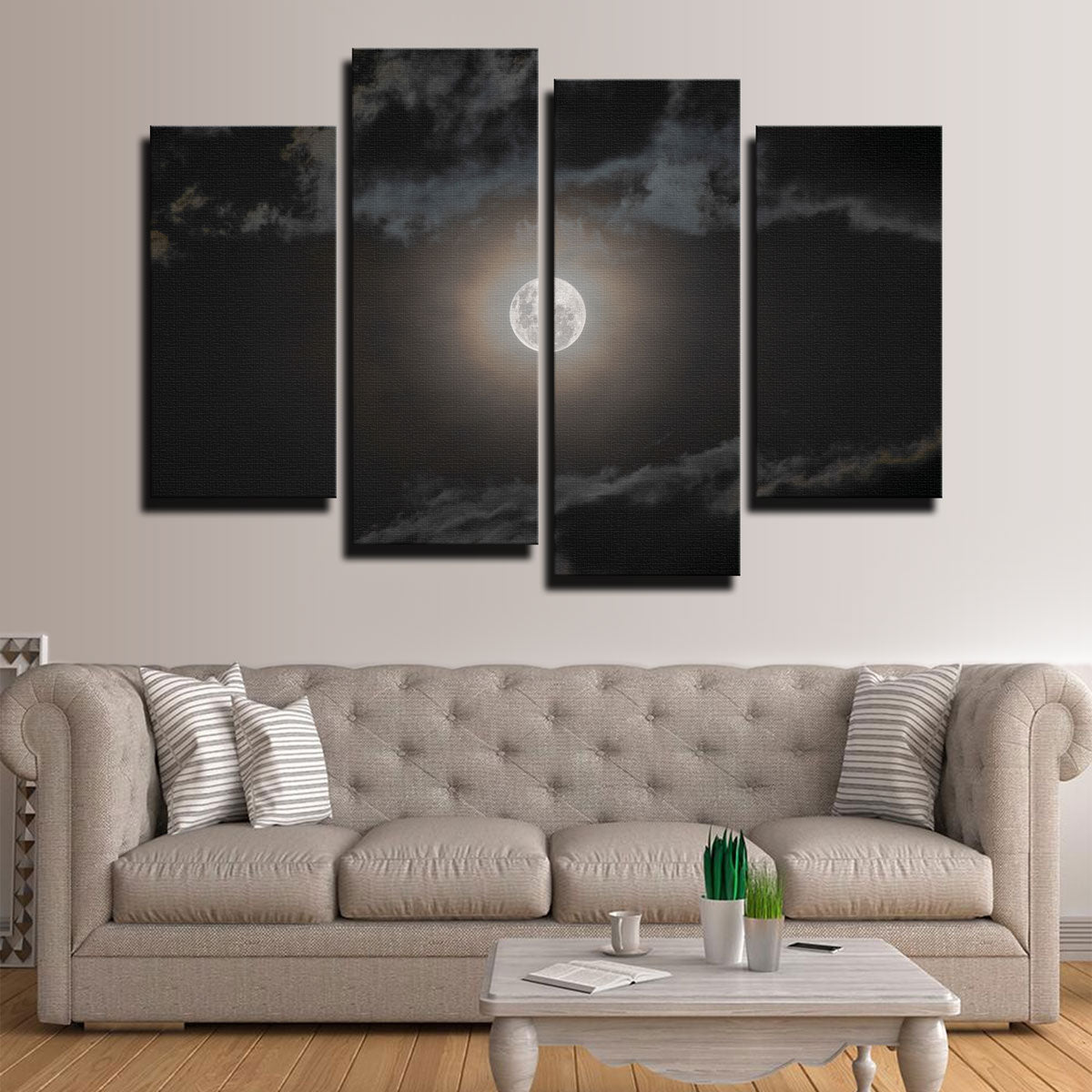 Full Moon on a Cloudy Night Wall Art