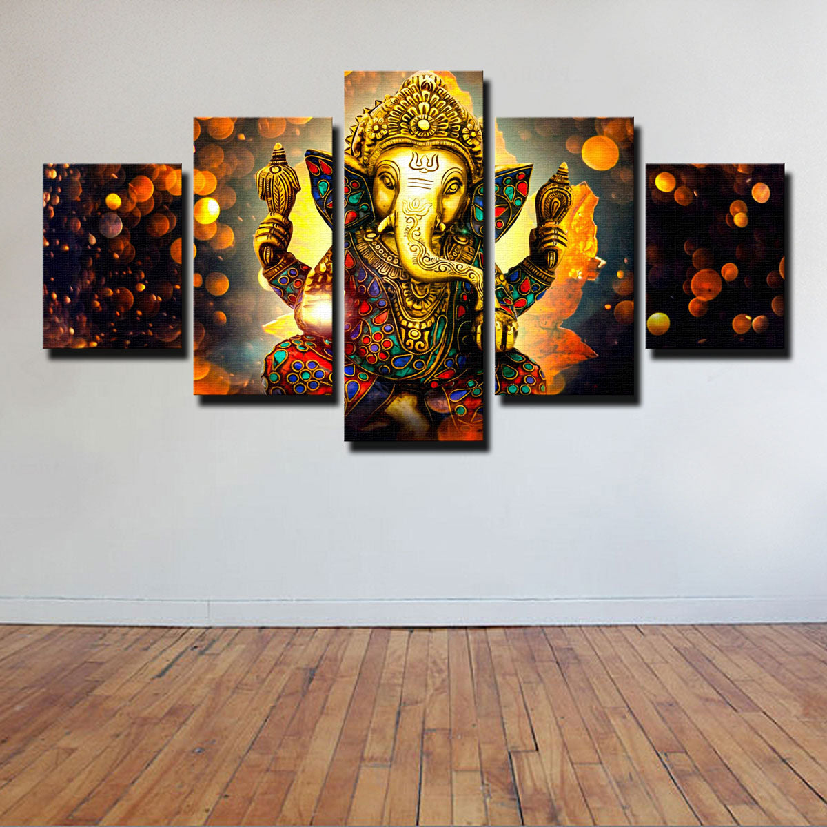 Ganesha Deity 5 Piece Canvas Set