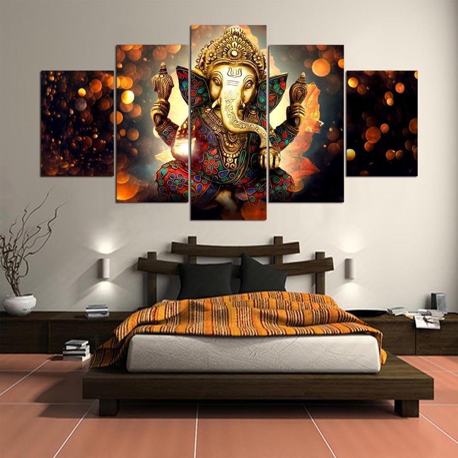 Ganesha Deity 5 Piece Wall Art
