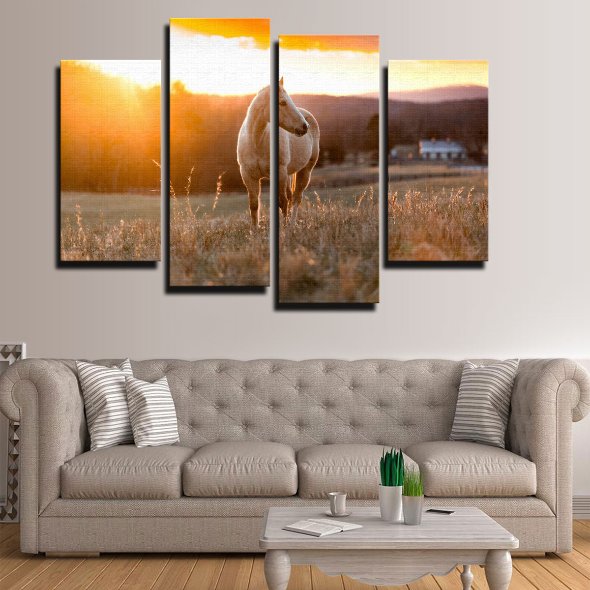 Golden Horse Wall Art