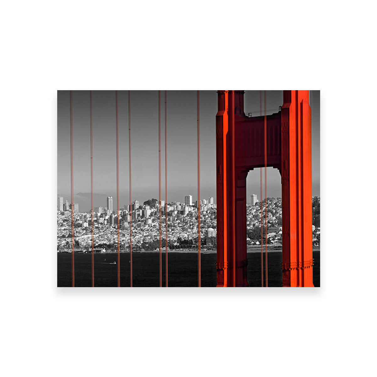 Golden Gate Bridge - Panoramic Downtown View Wall Art