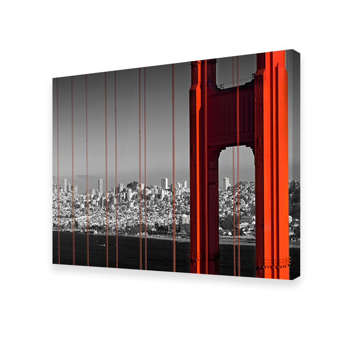 Golden Gate Bridge - Panoramic Downtown View Wall Art