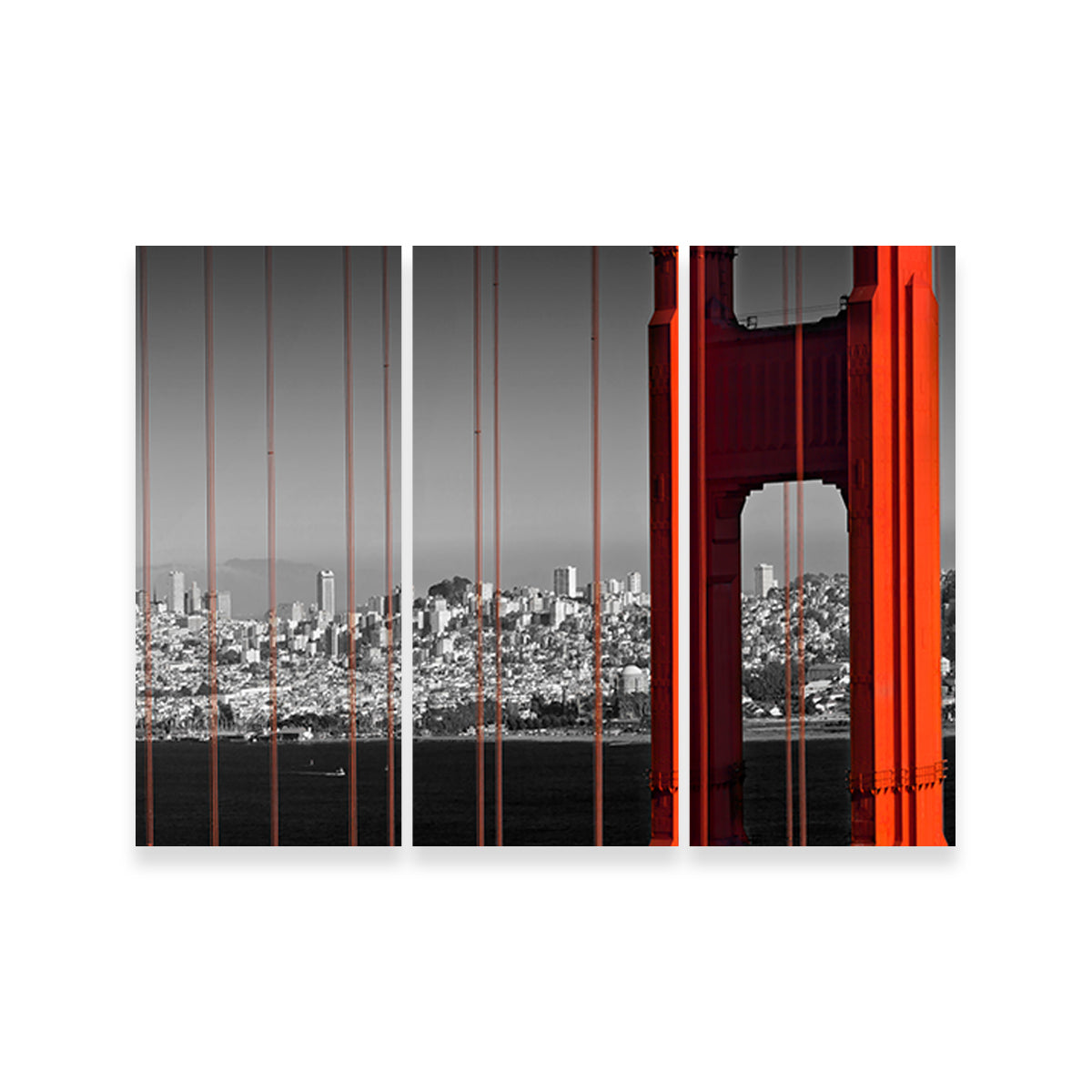 Golden Gate Bridge - Panoramic Downtown View Wall Art