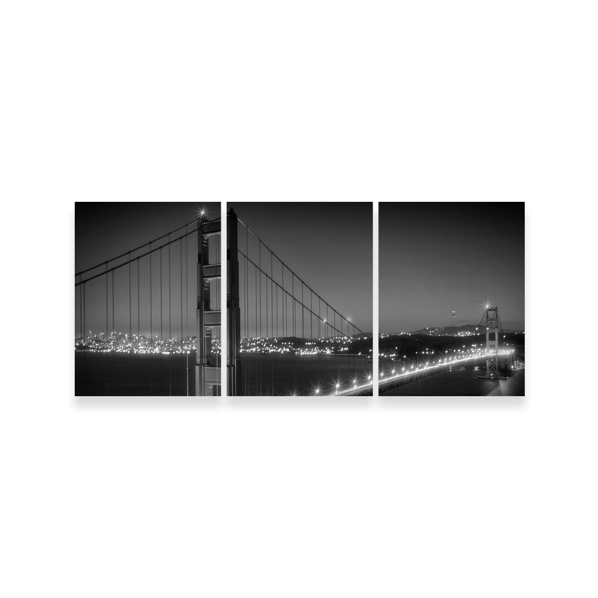 Golden Gate Bridge Monochrome Cityscape Wall Art