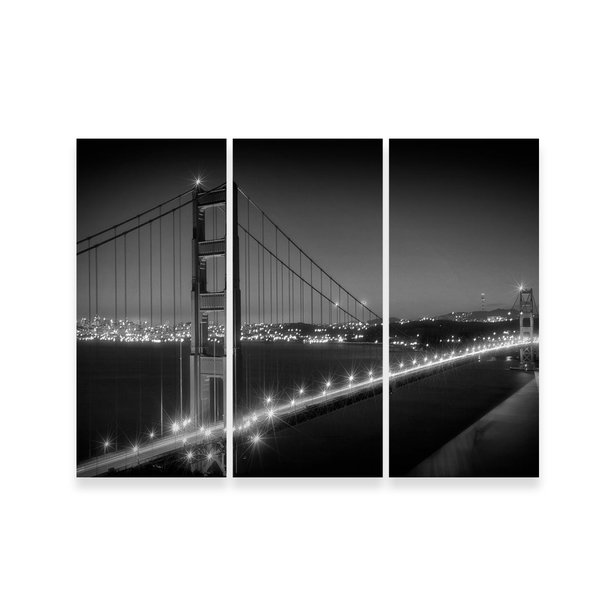 Golden Gate Bridge Monochrome Cityscape Wall Art