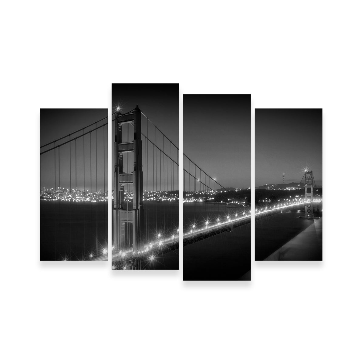 Golden Gate Bridge Monochrome Cityscape Wall Art