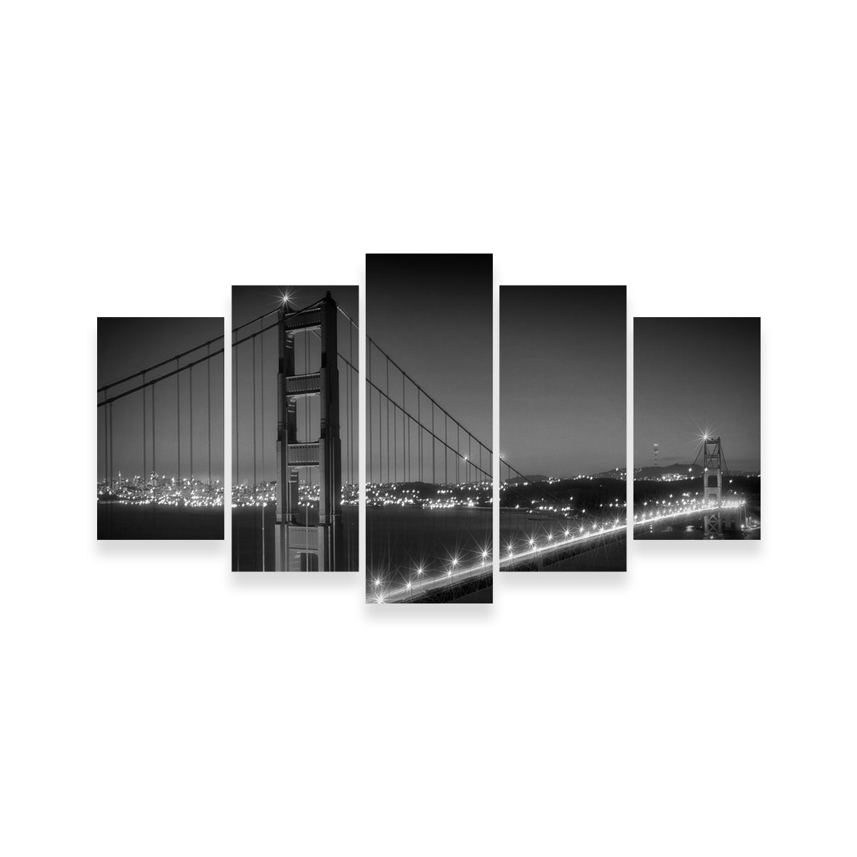 Golden Gate Bridge Monochrome Cityscape Wall Art