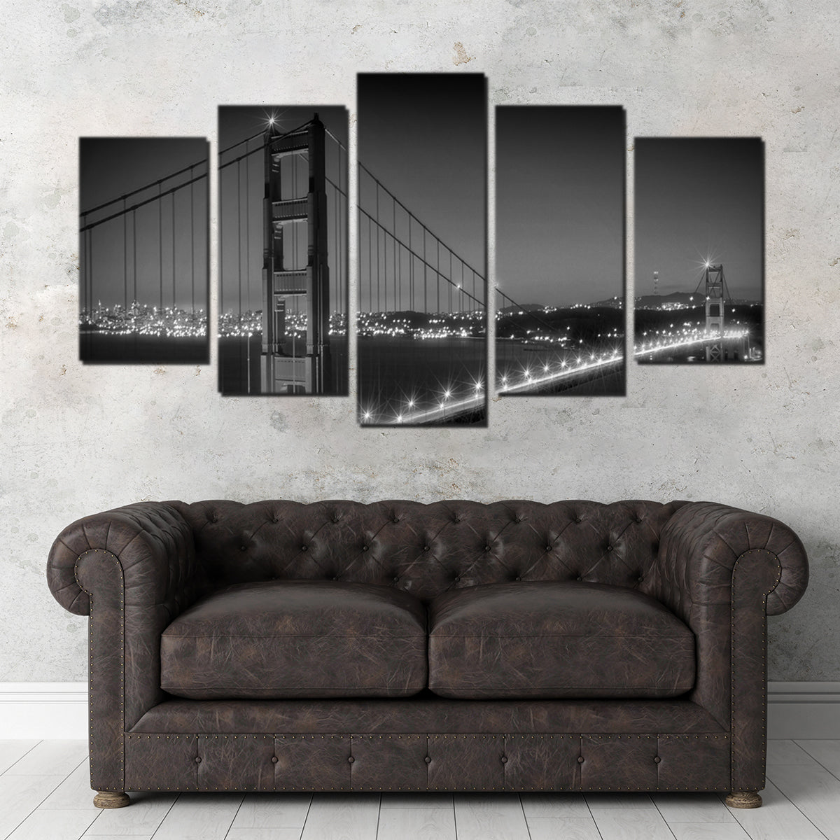 Golden Gate Bridge Monochrome Cityscape