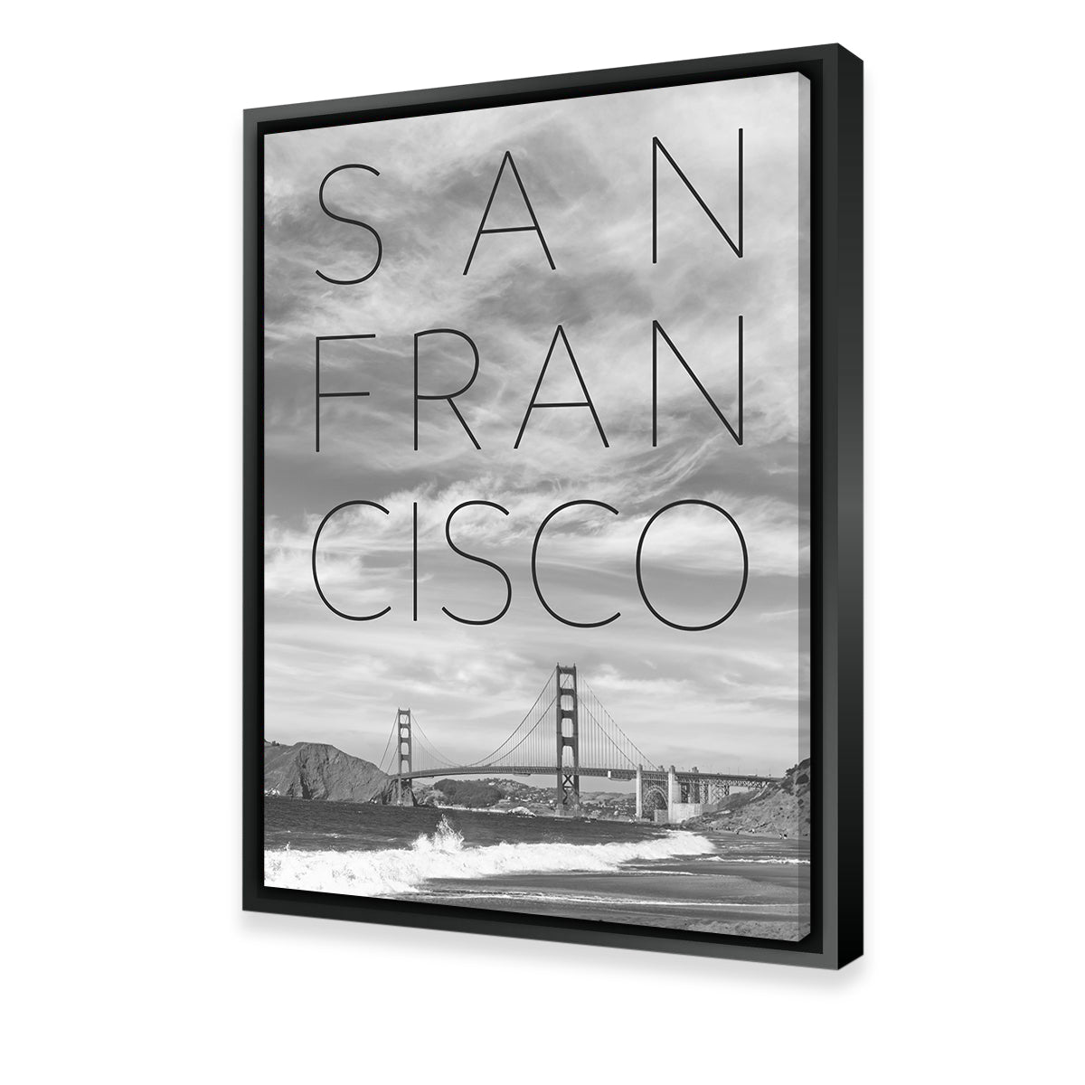 Golden Gate Bridge & Baker Beach Text Wall Art