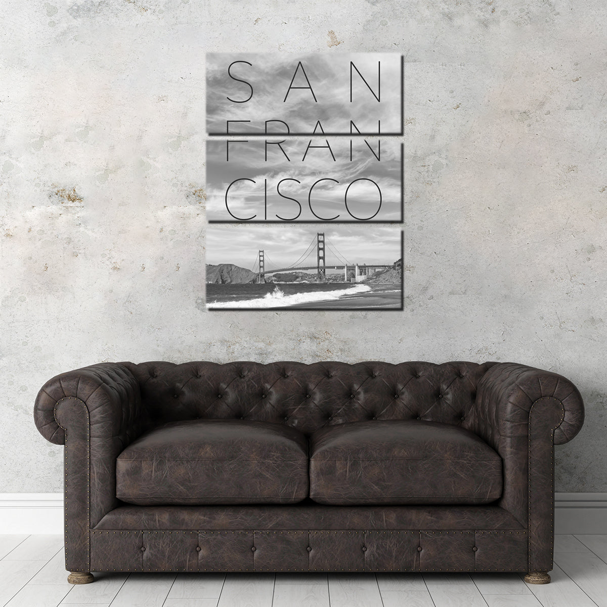 Golden Gate Bridge & Baker Beach Text Wall Art