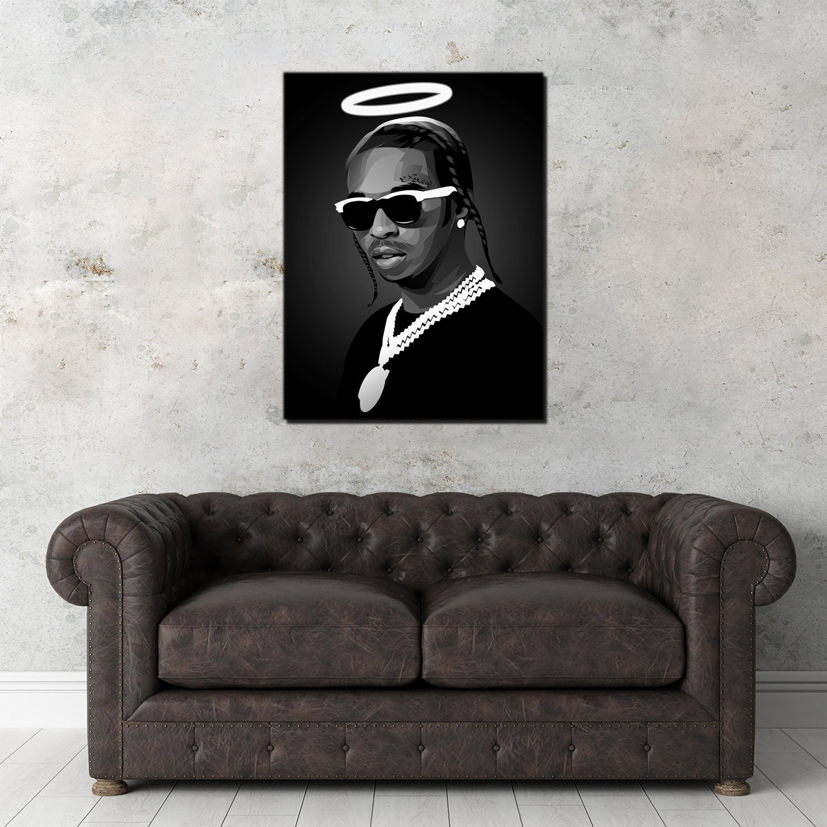 Grayscale Rip Popsmoke Wall Art