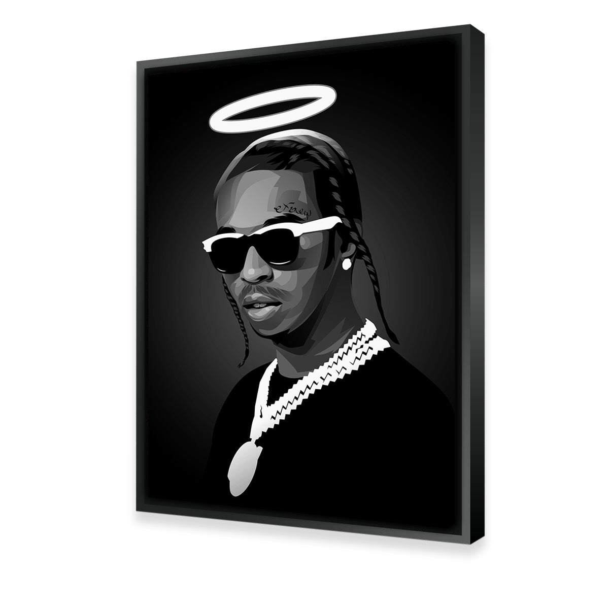 Grayscale Rip Popsmoke Wall Art