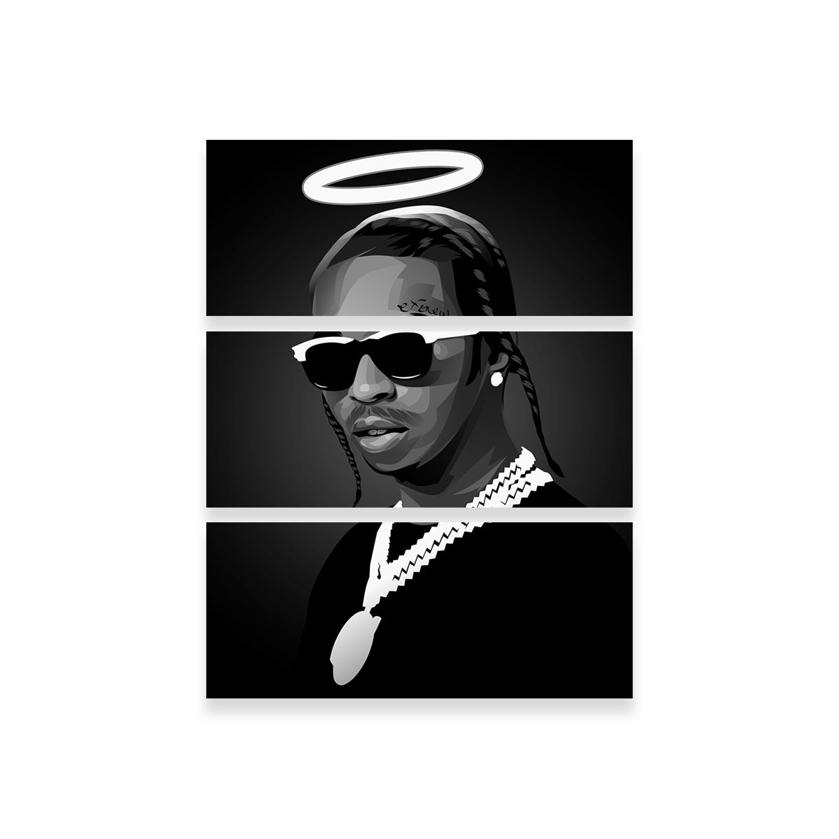 Grayscale Rip Popsmoke Wall Art