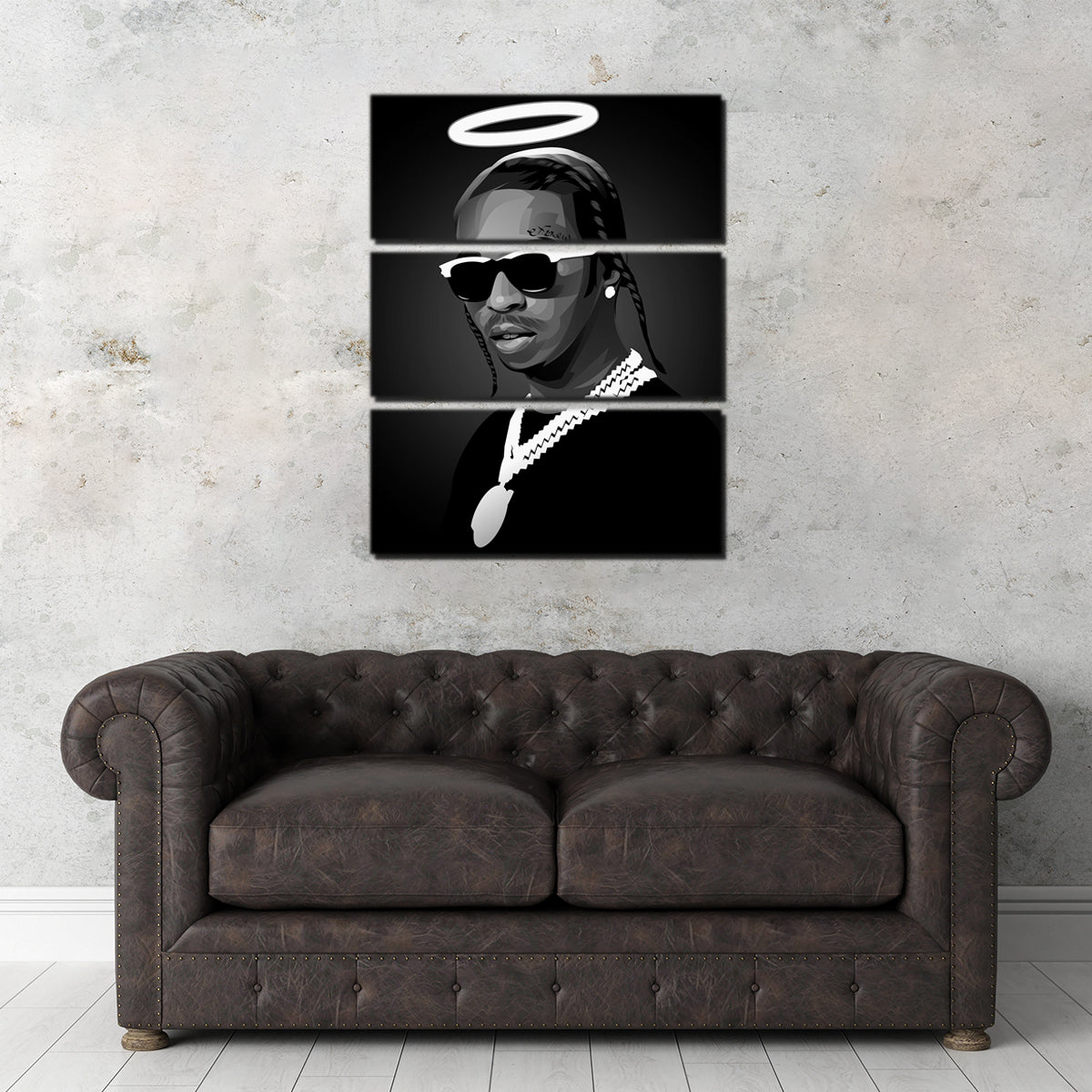 Grayscale Rip Popsmoke Wall Art