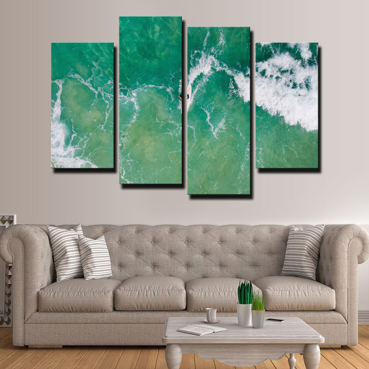 Green Surf Wall Art