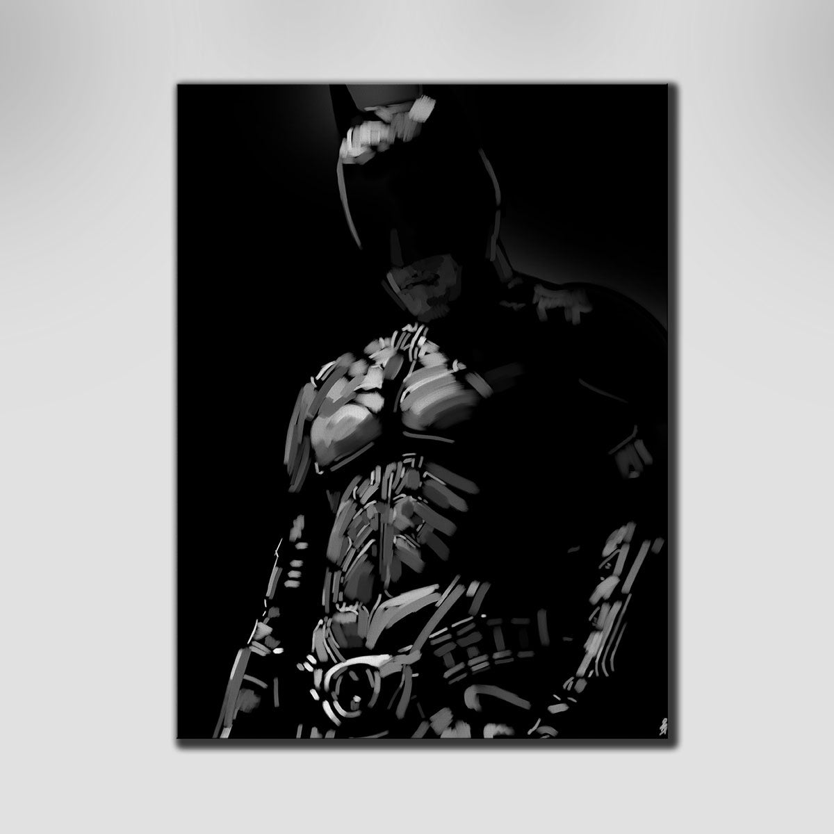 Grayscale Dark knight Wall Art