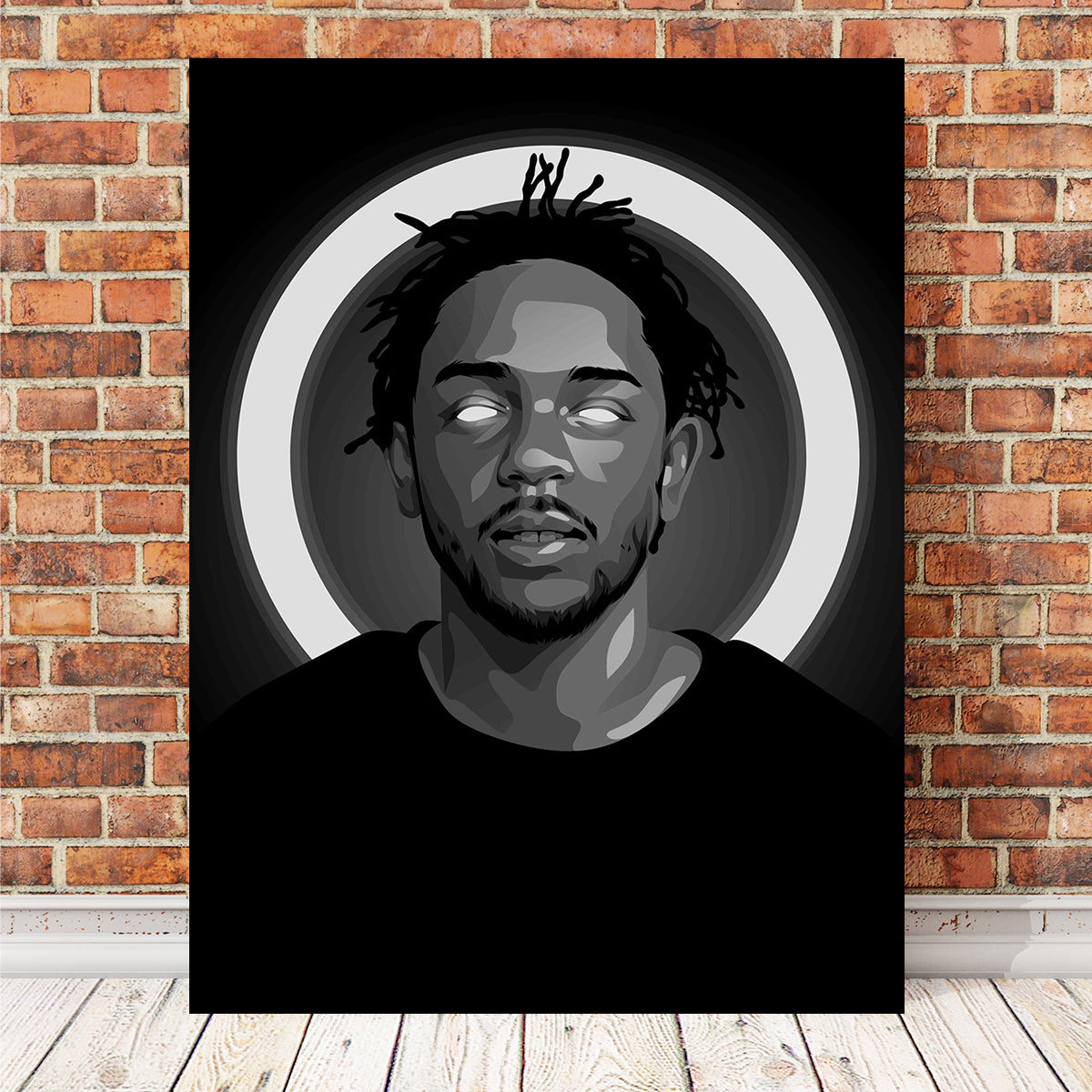 Grayscale Kendrick Lamar Wall Art