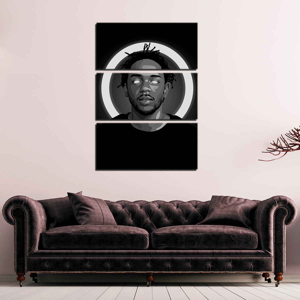 Grayscale Kendrick Lamar Wall Art
