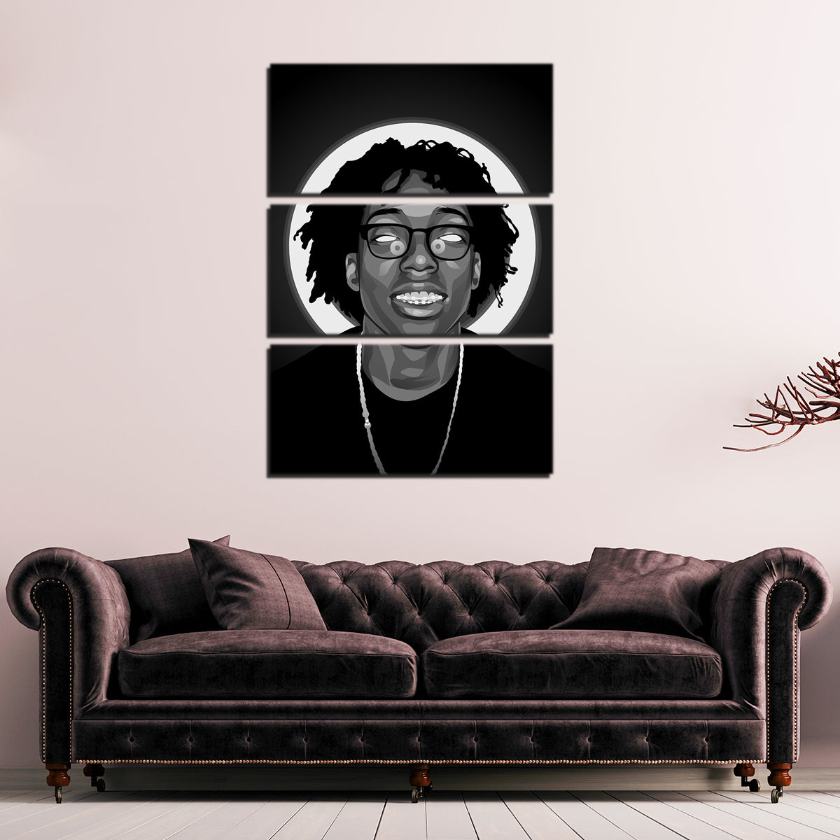 Grayscale Lil Tecca Wall Art