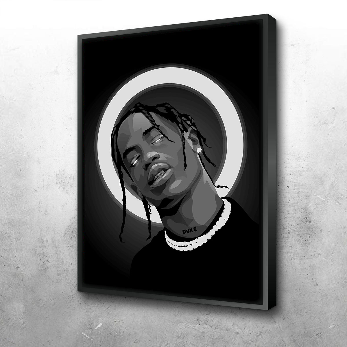 Grayscale Travis Scott Wall Art