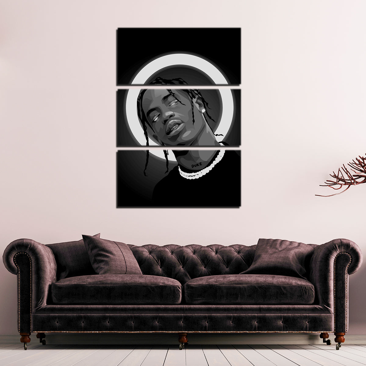 Grayscale Travis Scott Wall Art