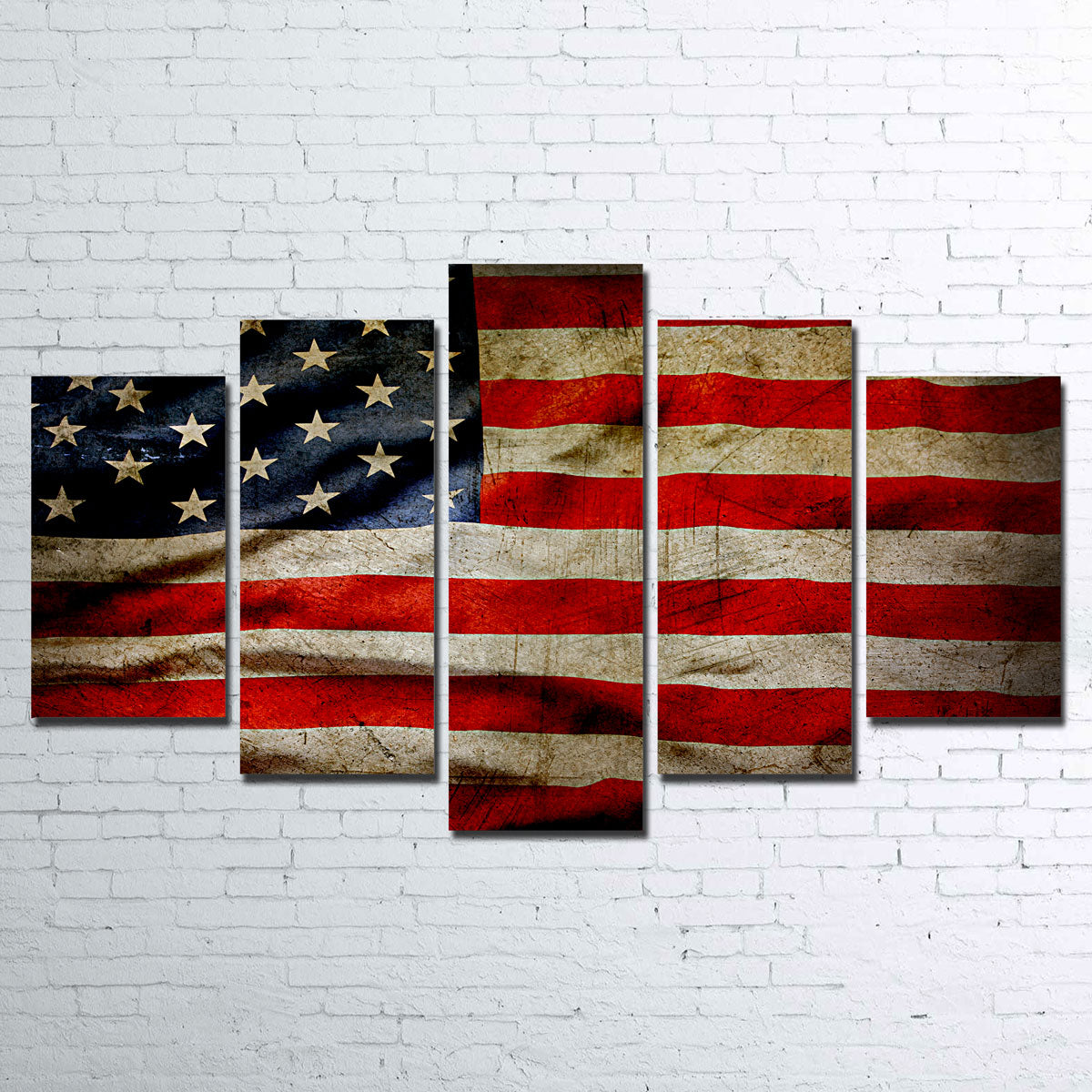Grunge American Flag Canvas Set