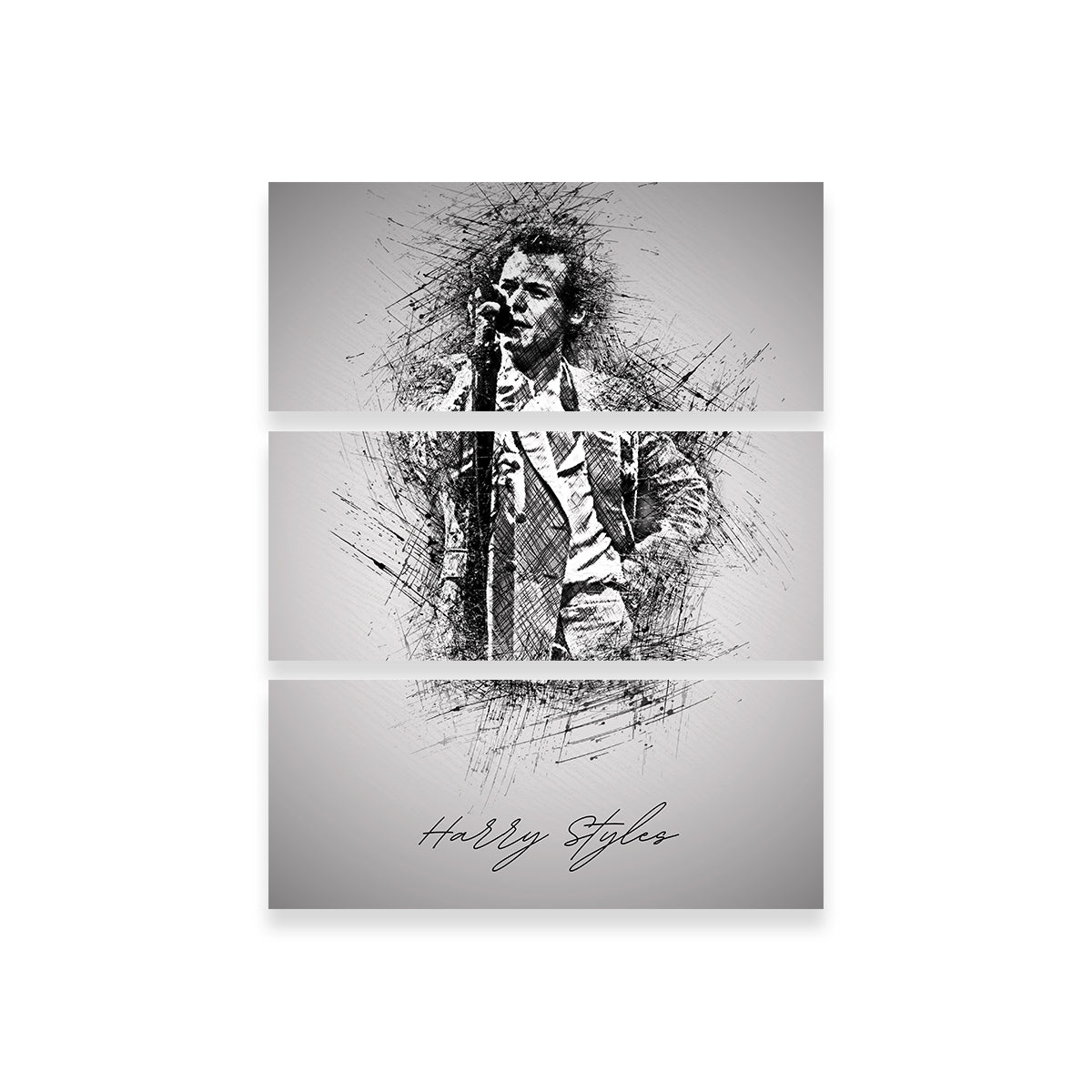 Harry Styles with mic Wall Art