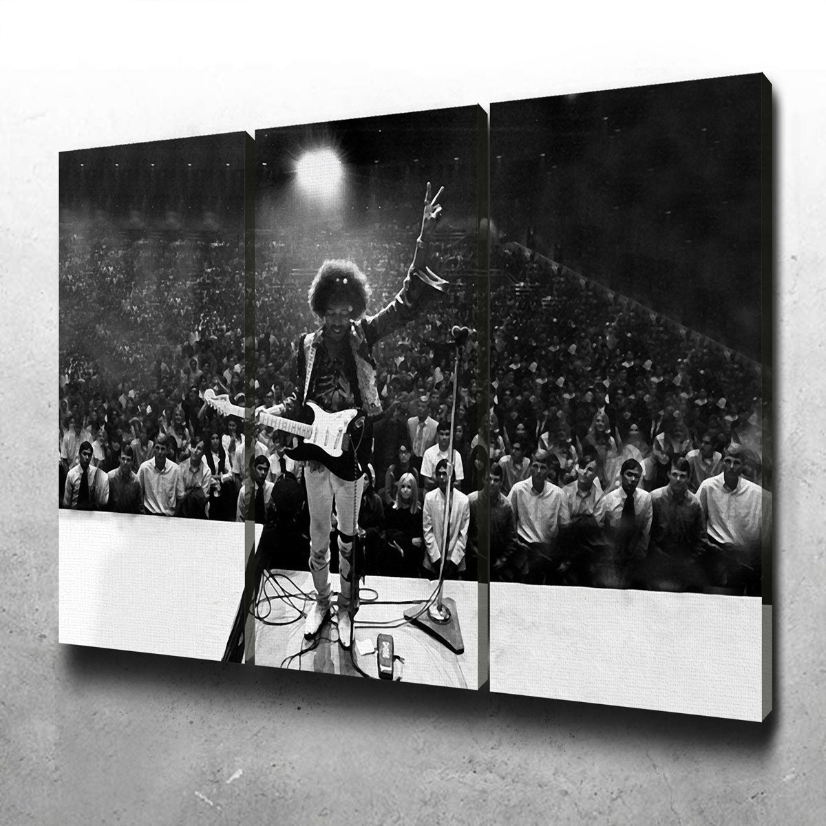 Jimi Hendrix Black and White Canvas Wall Art